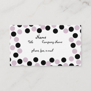Blassrosa und schwarze Polka-Dot-Visitenkarte Visitenkarte
