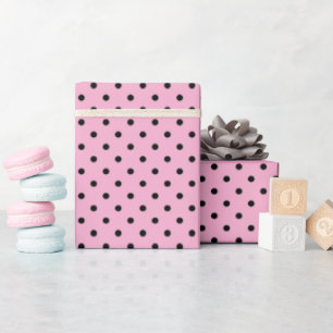 Blassrosa und schwarze Punkte Geschenkpapier