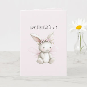 Blassrosa weiße Hasenblume Geburtstag Karte