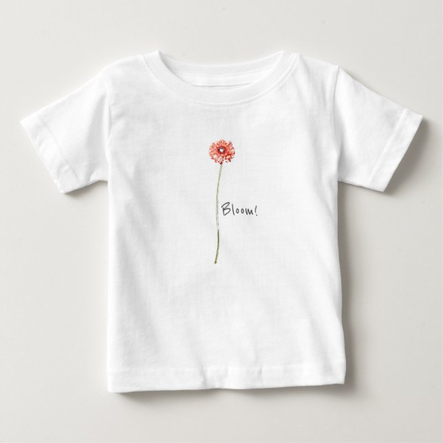 Blassrote Gerbera Blume Bloom! Kleinkind Hoodie Baby T-shirt (Vorderseite)