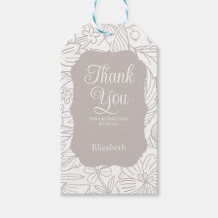 Blasssilber Weiße Rahmen Blumengeburtstag Vielen D Geschenkanhänger