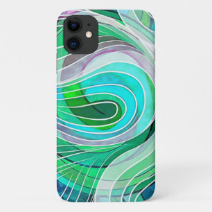 Blasstürkis und Aqua Doodle mit weißen Linien Case-Mate iPhone Hülle