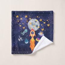 Blast-Off Rocketship Kids Handtuch Set