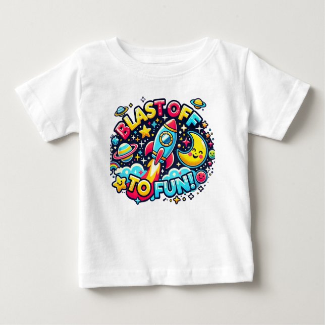 "Blast Off to Fun T-Shirt" Baby T-shirt (Vorderseite)