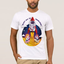 "Blast Off to Knowledge Rocket Schoolgirl T - Shir