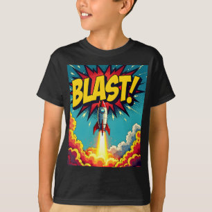 BLAST! Vintage Comic Style Raketenexplosion T-Shirt