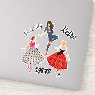 Blatt/6 Polka-Dot 1950er Retro Rockabilly Women Aufkleber