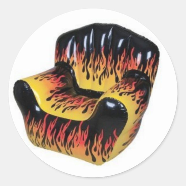 Blatt aus 20 FLAME-Aufkleber für den Stuhl. Runder Aufkleber (Vorderseite)