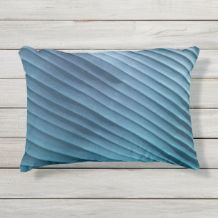 Blatt Blau Diagonal Kissen Für Draußen