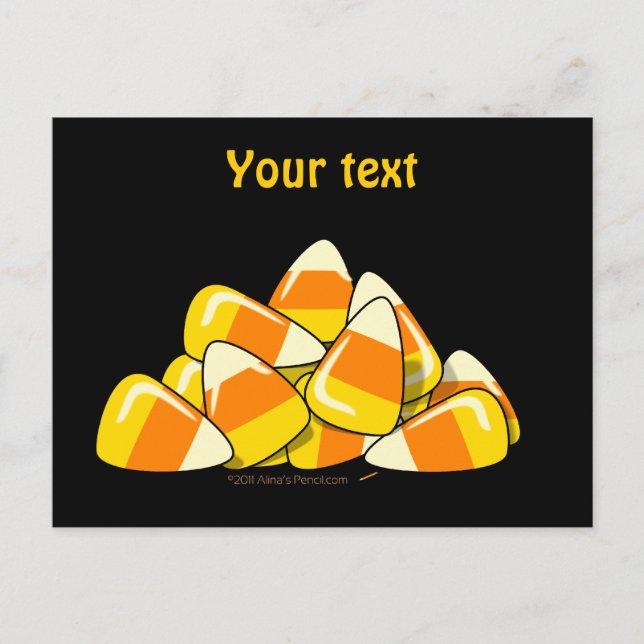 Blatt Candy Mais Halloween Template Postkarte (Vorderseite)