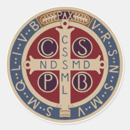 Blatt der Medaille von St. Benedict Runder Aufkleber