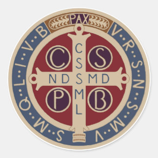 Blatt der Medaille von St. Benedict Runder Aufkleber