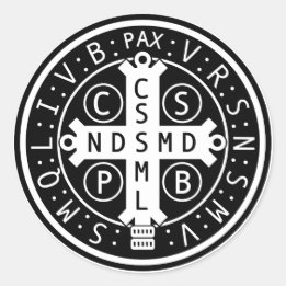 Blatt der Medaille von St. Benedict Runder Aufkleber