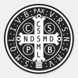 Blatt der Medaille von St. Benedict Runder Aufkleber