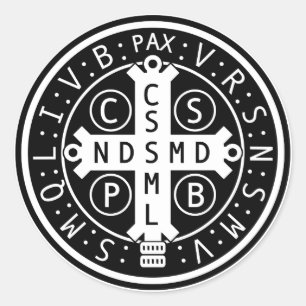 Blatt der Medaille von St. Benedict Runder Aufkleber