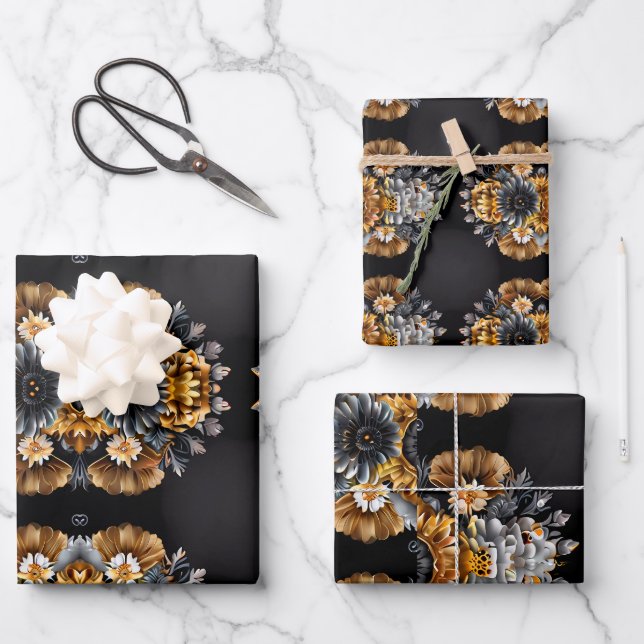 Blatt für Hochzeitsgeschenke aus Gold und Silber (Vorderseite)