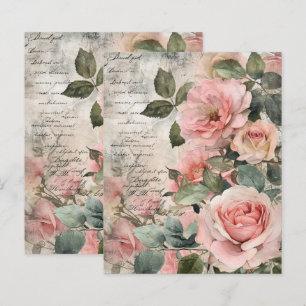 Blatt für Vintage Paris-Rose
