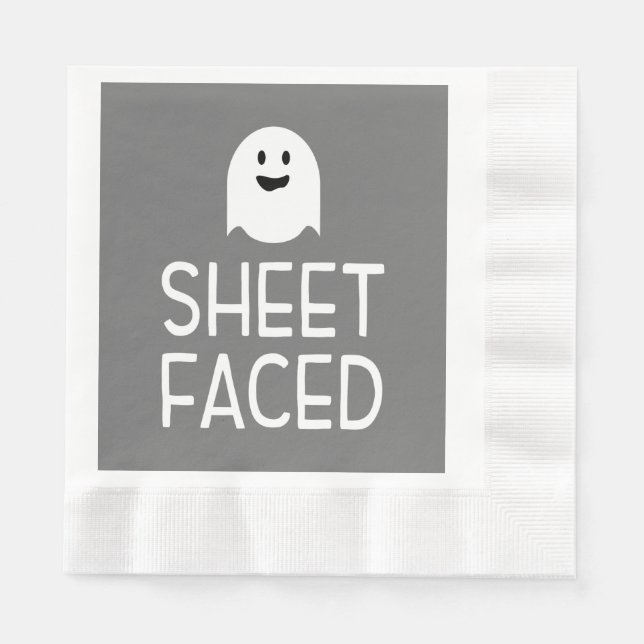 Blatt gegenüber Funny Halloween Party mit Niedlich Serviette (Vorderseite)