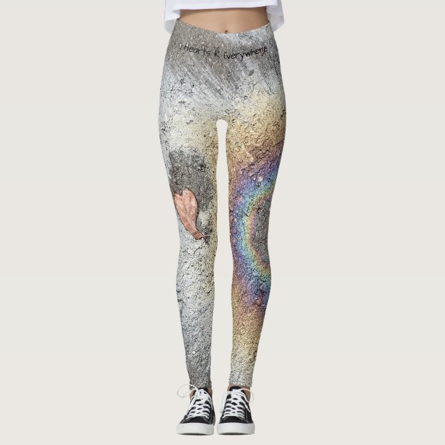 Blatt-Herz- und Regenbogen-Leggings Leggings (Vorderseite)
