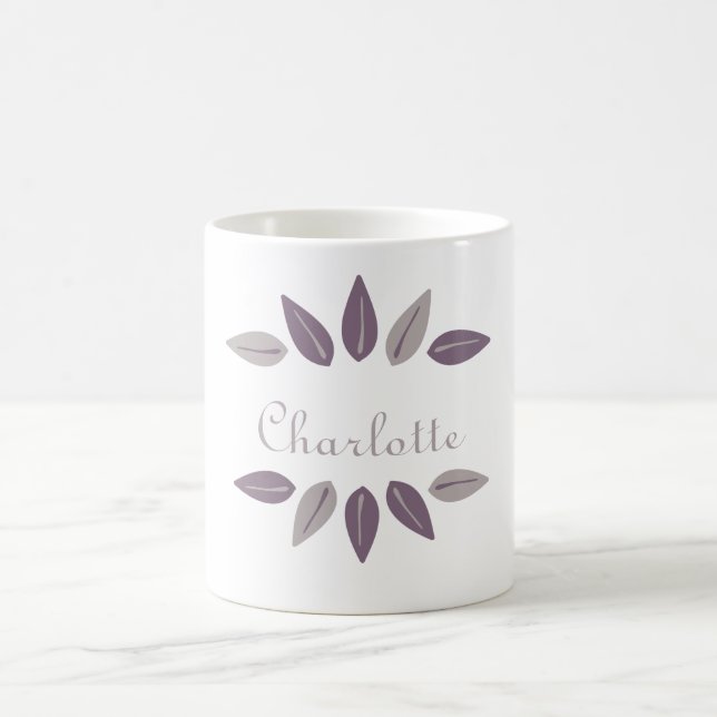 Blatt-Kranz-Monogramm Kaffeetasse (Mittel)
