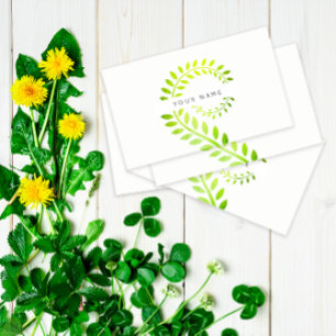 Blatt-Lorbeer-Farn-botanisches grünes Visitenkarte