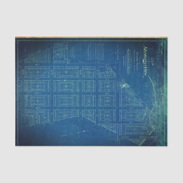 Blatt Manhattan-Plan-18lb Decoupage Seidenpapier (Vorderseite)