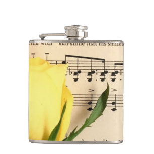 Blatt Music Yellow Rose Flachmann