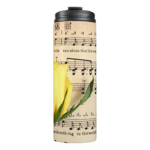 Blatt Music Yellow Rose Thermosbecher