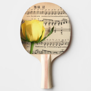 Blatt Music Yellow Rose Tischtennis Schläger
