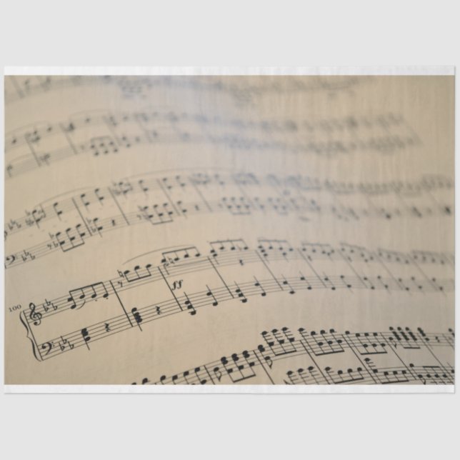 Blatt Musikdokument Hintergrund 2 Decoupage Seidenpapier (Vorderseite)