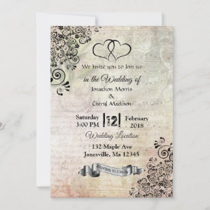 Blatt-Musiknoten hören Hochzeiten Einladung