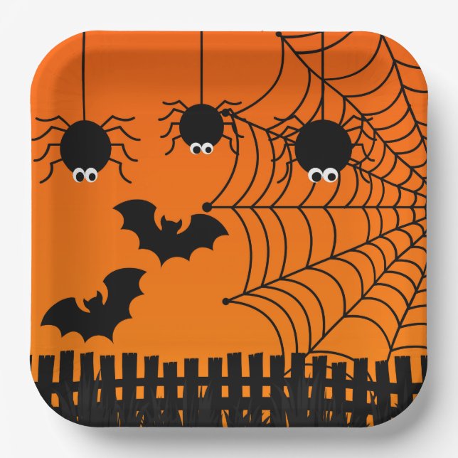 Blatt Papier Halloween Pappteller (Vorderseite)