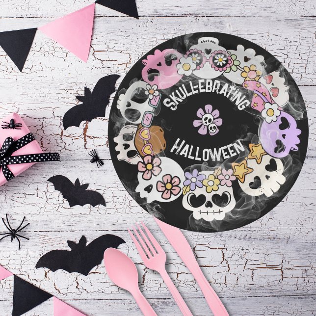 Blatt Papier Halloween Skull-Ration Pappteller (Von Creator hochgeladen)