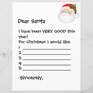 Blatt Papier - Sehr geehrter Weihnachtsmann möchte