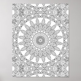 Blatt-Ring-Mosaik-Farbseiten-Musterdesign Poster