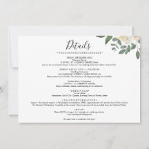 Blatt Rückseite Einfache Hochzeitseinladung