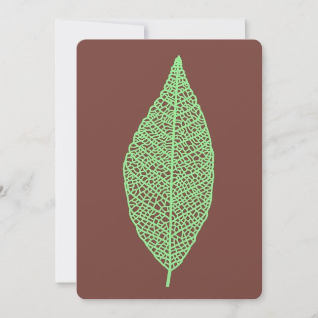 Blatt-Skelett-Linienkunst braune und grüne Flat Ca (Vorderseite)