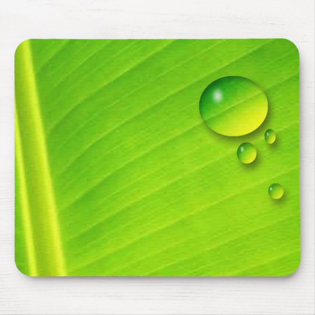 Blatt und Tröpfchen Mousepad (Vorne)