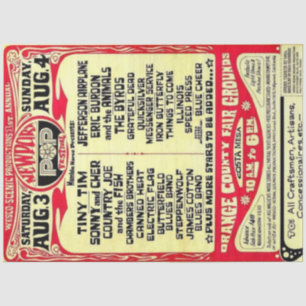Blatt Vintages Rock Poster Seidenpapier