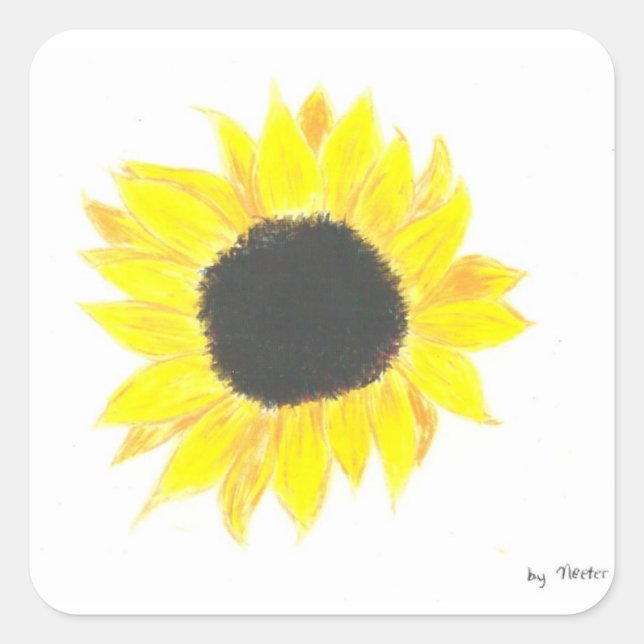 Blatt von 20 Sonnenblume-Aufklebern Quadratischer Aufkleber (Vorderseite)