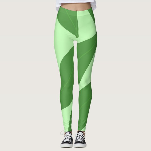 Blätter abstrakter Kunst Leggings (Vorderseite)
