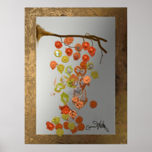 Blätter - Abstraktes Design im Herbst Poster