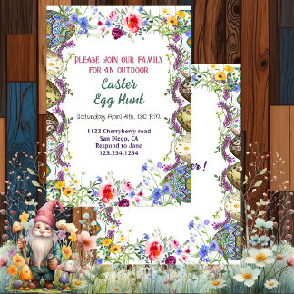 Blätter Aquarell Grünpflanzen Ostern Eierjagd Einladung