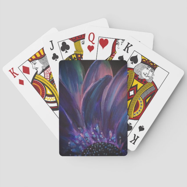 Blätter Art Lila Blume Klassische Spielkarten (Rückseite)