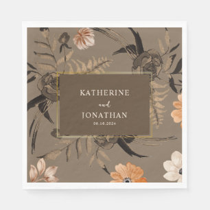 Blätter Asche Hochzeitung mit Blumenblättern Serviette