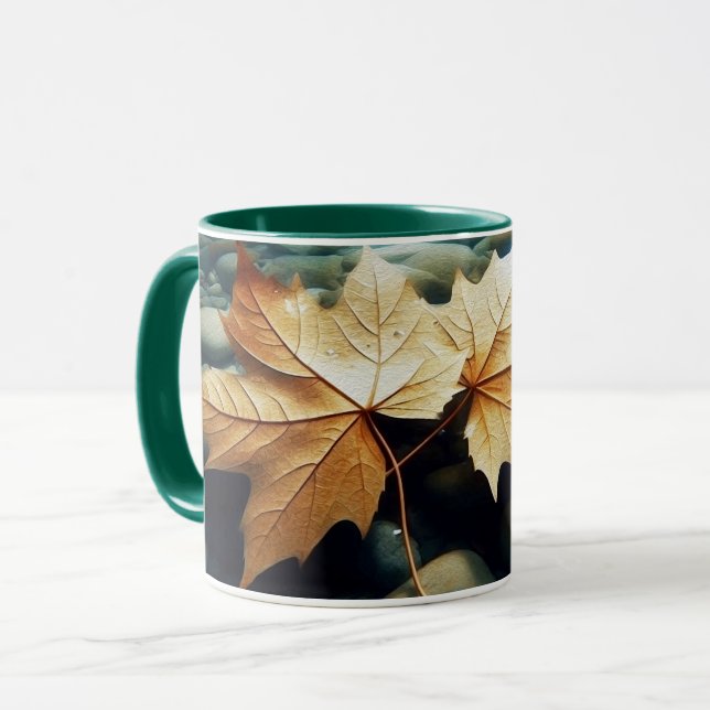 Blätter auf dem Fluss Tasse (Vorderseite Links)
