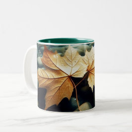 Blätter auf dem Fluss Zweifarbige Tasse