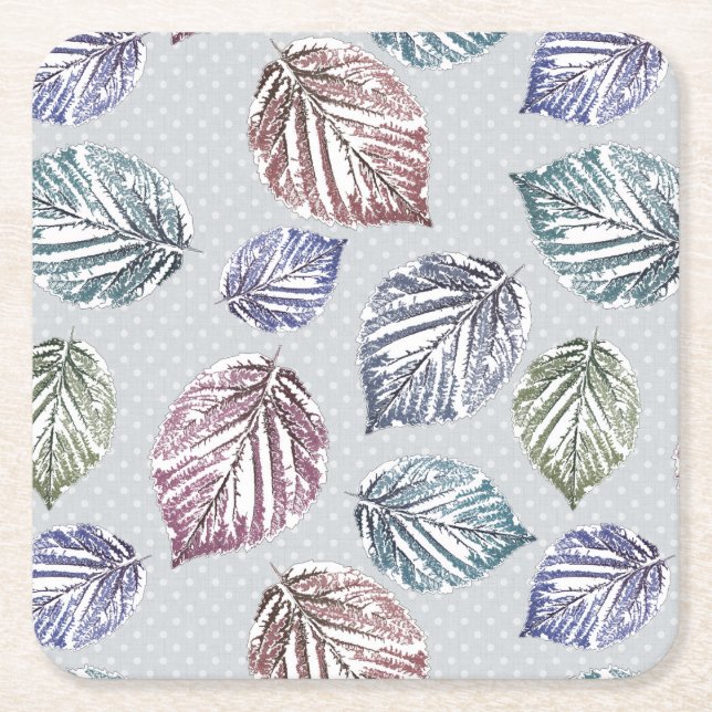 Blätter auf hellgrauem Hintergrund öffnen Rechteckiger Pappuntersetzer (Vorderseite)