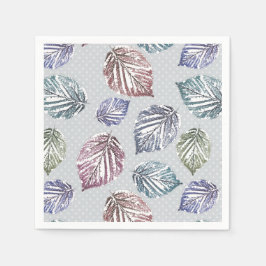 Blätter auf hellgrauem Hintergrund öffnen Serviette