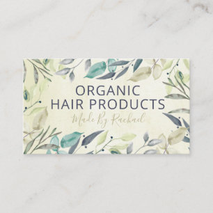 Blätter auf Naturhufprodukten von Beige Visitenkarte